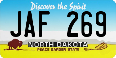 ND license plate JAF269