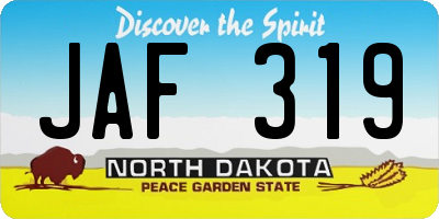 ND license plate JAF319