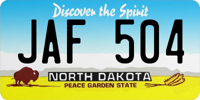 ND license plate JAF504