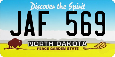 ND license plate JAF569