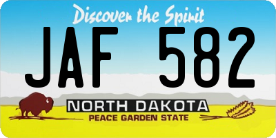 ND license plate JAF582