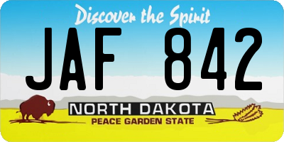 ND license plate JAF842