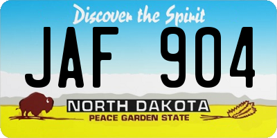 ND license plate JAF904
