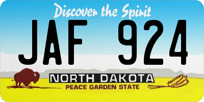 ND license plate JAF924