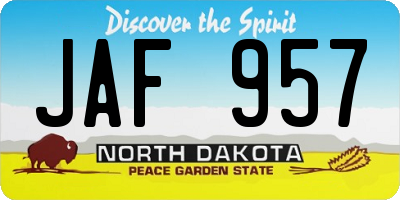 ND license plate JAF957