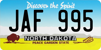 ND license plate JAF995