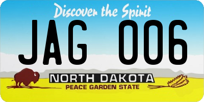 ND license plate JAG006