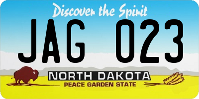 ND license plate JAG023