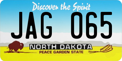 ND license plate JAG065