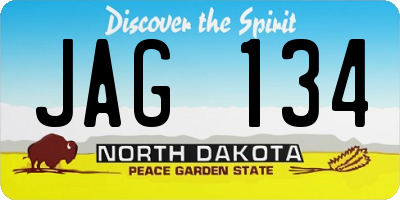 ND license plate JAG134