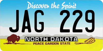 ND license plate JAG229