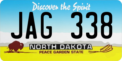 ND license plate JAG338