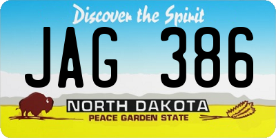ND license plate JAG386
