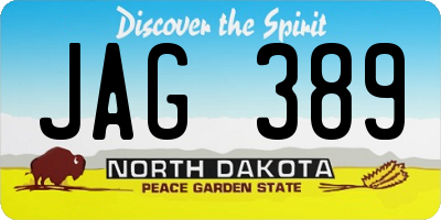 ND license plate JAG389
