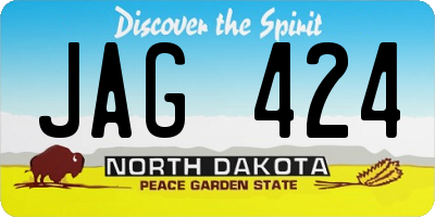 ND license plate JAG424