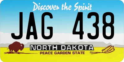 ND license plate JAG438