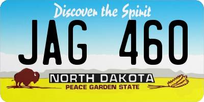 ND license plate JAG460