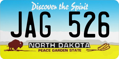 ND license plate JAG526