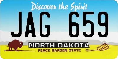 ND license plate JAG659