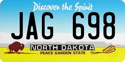 ND license plate JAG698