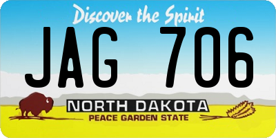 ND license plate JAG706