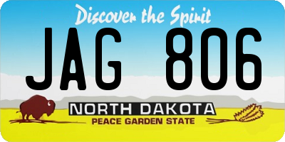 ND license plate JAG806