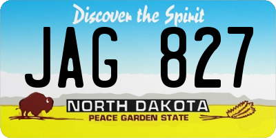 ND license plate JAG827