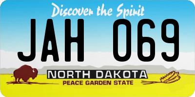 ND license plate JAH069