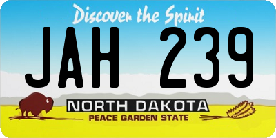 ND license plate JAH239
