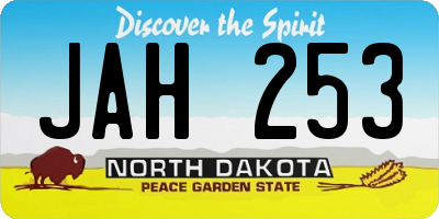 ND license plate JAH253