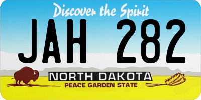 ND license plate JAH282