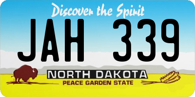 ND license plate JAH339