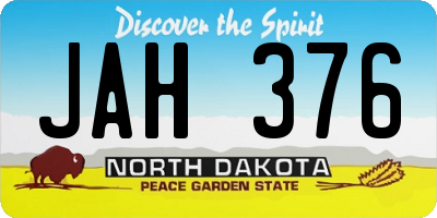 ND license plate JAH376