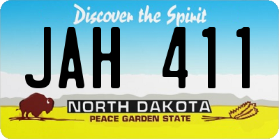 ND license plate JAH411