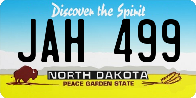 ND license plate JAH499
