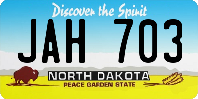 ND license plate JAH703
