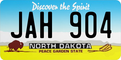 ND license plate JAH904