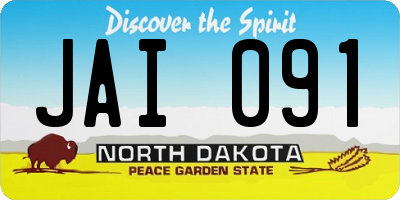 ND license plate JAI091