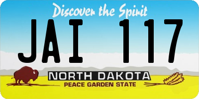 ND license plate JAI117