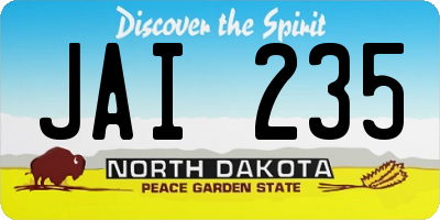 ND license plate JAI235