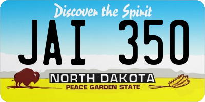 ND license plate JAI350
