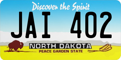 ND license plate JAI402