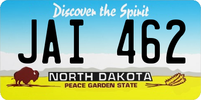 ND license plate JAI462