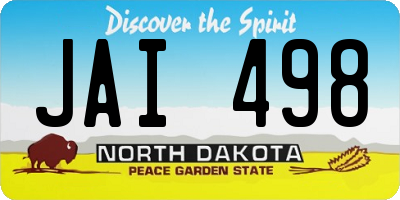 ND license plate JAI498