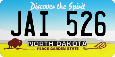 ND license plate JAI526