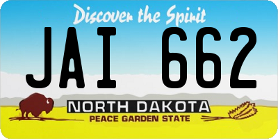 ND license plate JAI662