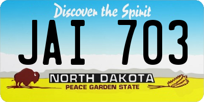 ND license plate JAI703