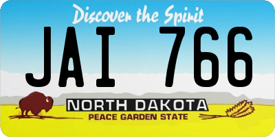ND license plate JAI766