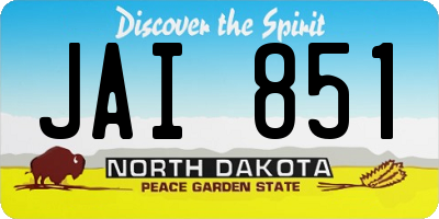 ND license plate JAI851