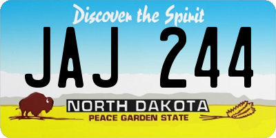 ND license plate JAJ244